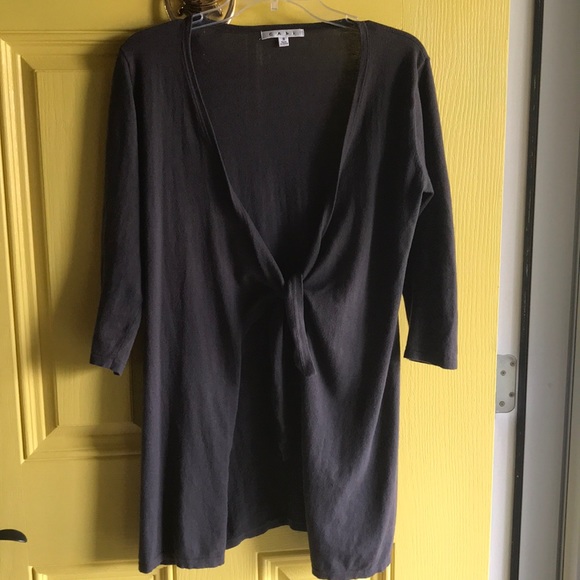 CAbi Sweaters - 🛍Cabi Chocolate / Charcoal Tie-Front Cardigan S